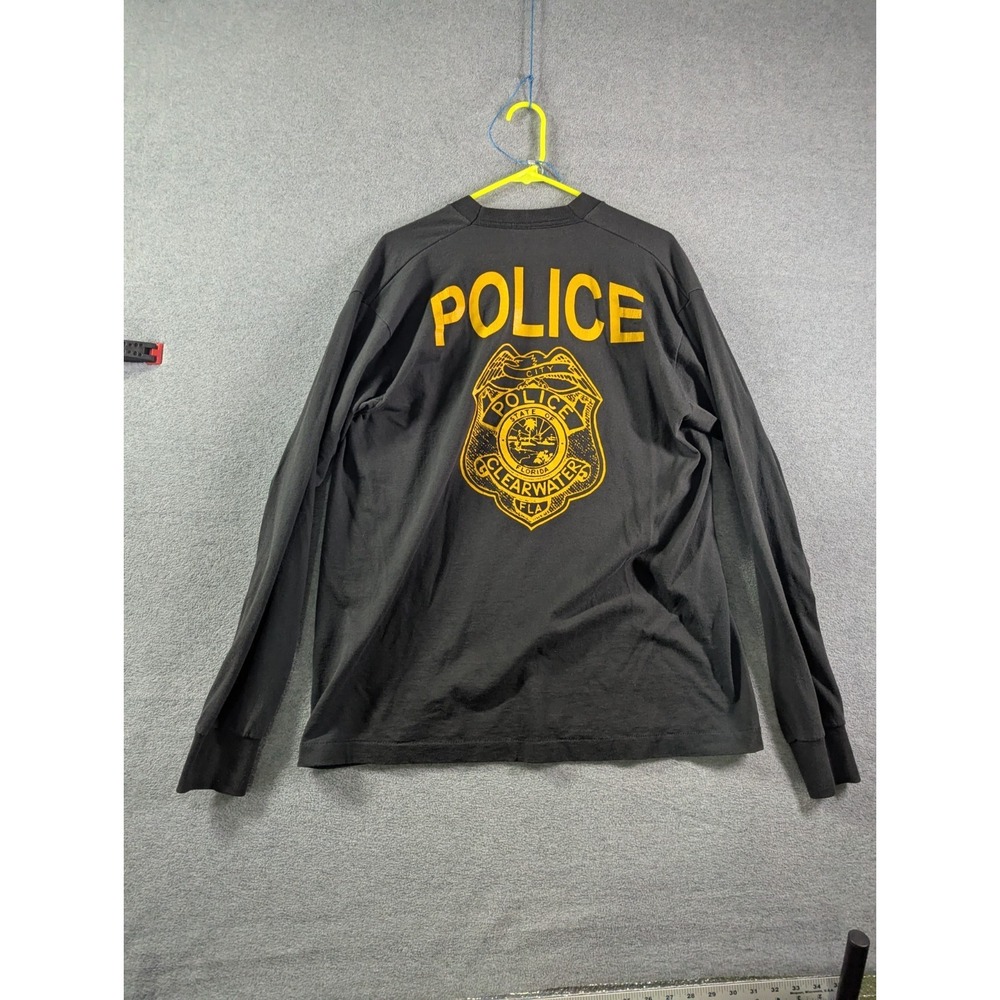 VTG Fruit Of The Looms Police Long Sleeve T Shirt XL USA Made Single Stitch 90s - Picture 2 of 11